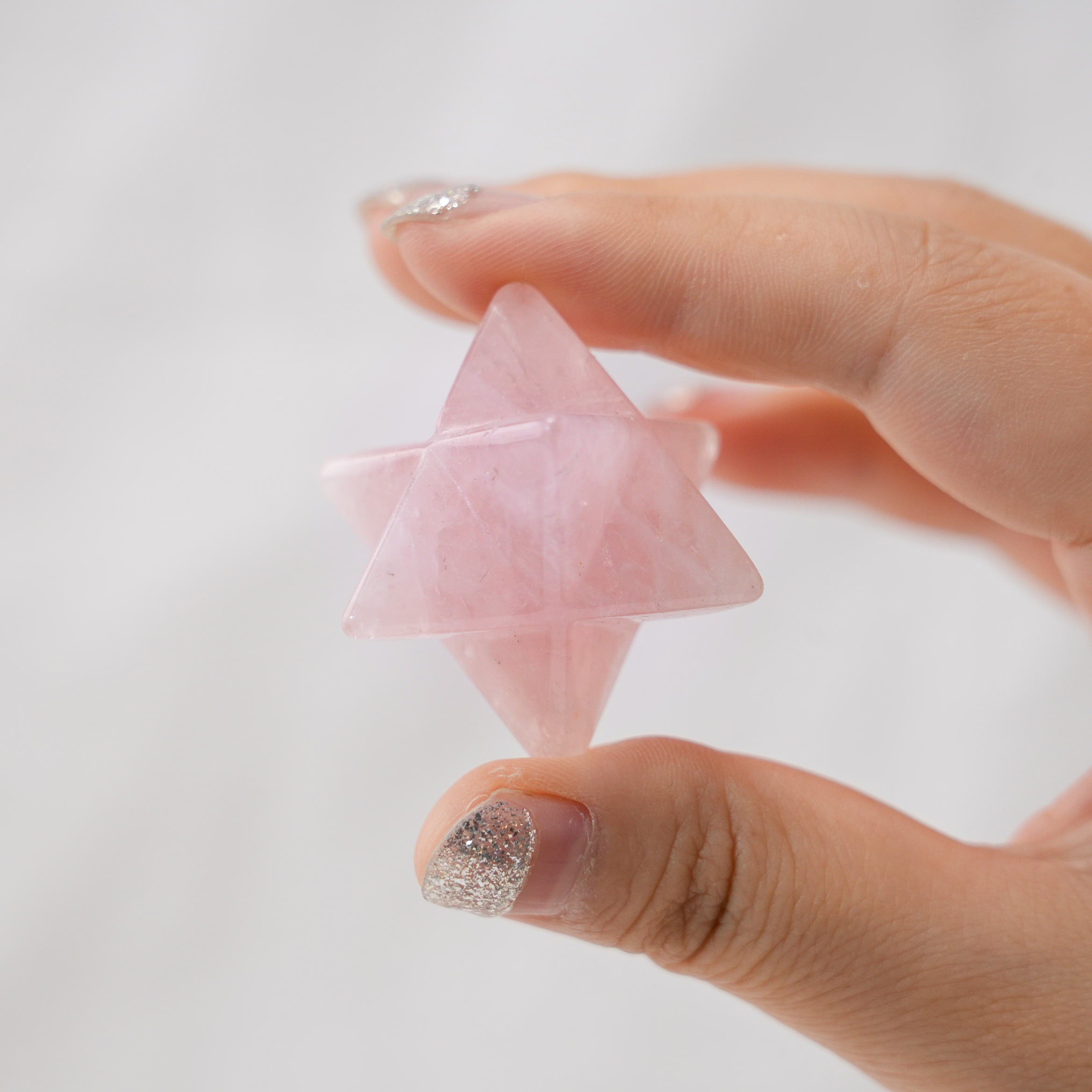 Rose Quartz Merkaba to enhance emotional balance and spiritual growth