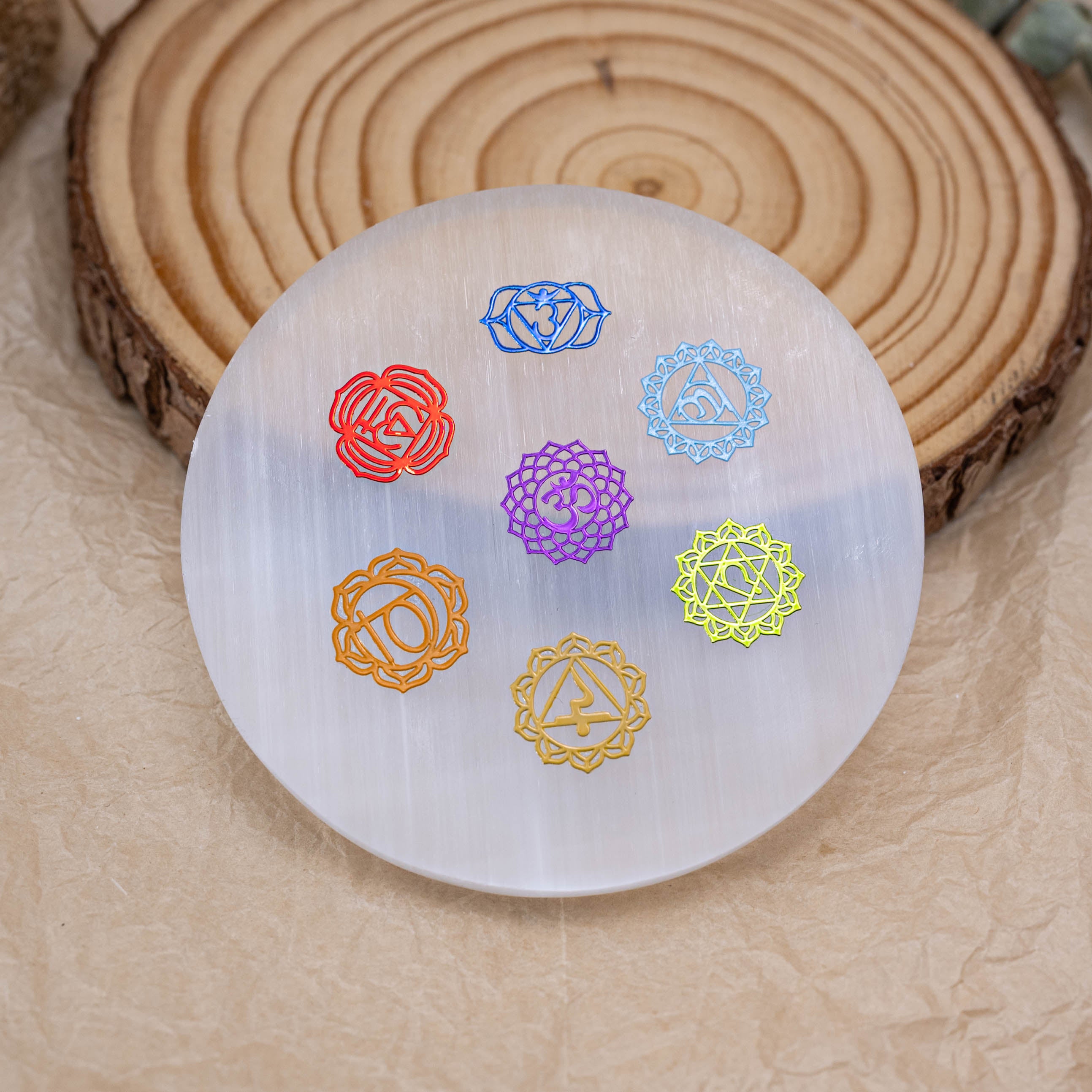 Chakra balancing Selenite Charging Plate