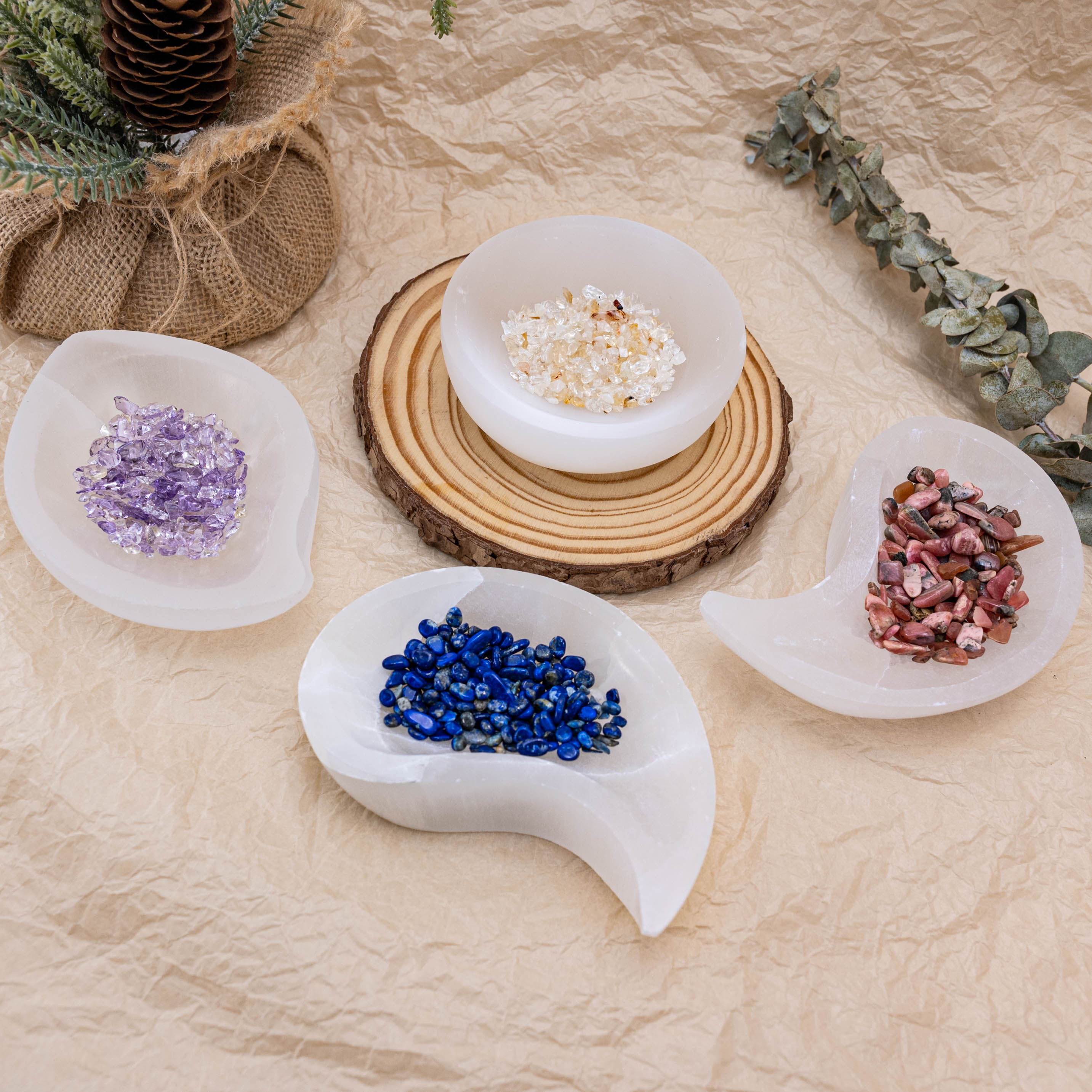 Selenite Crystal Bowl for energy cleansing