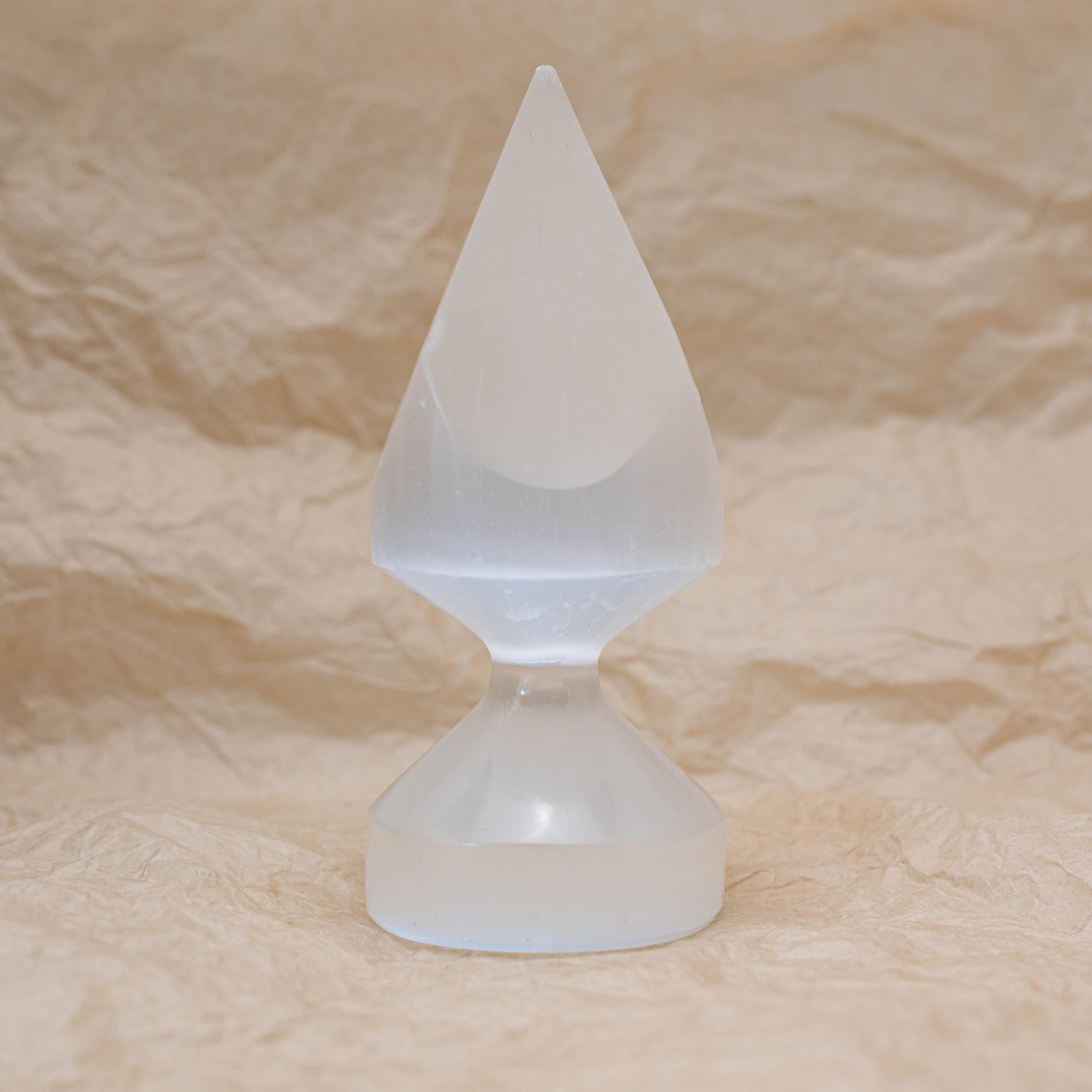 Selenite Round Spear Tip for energy direction