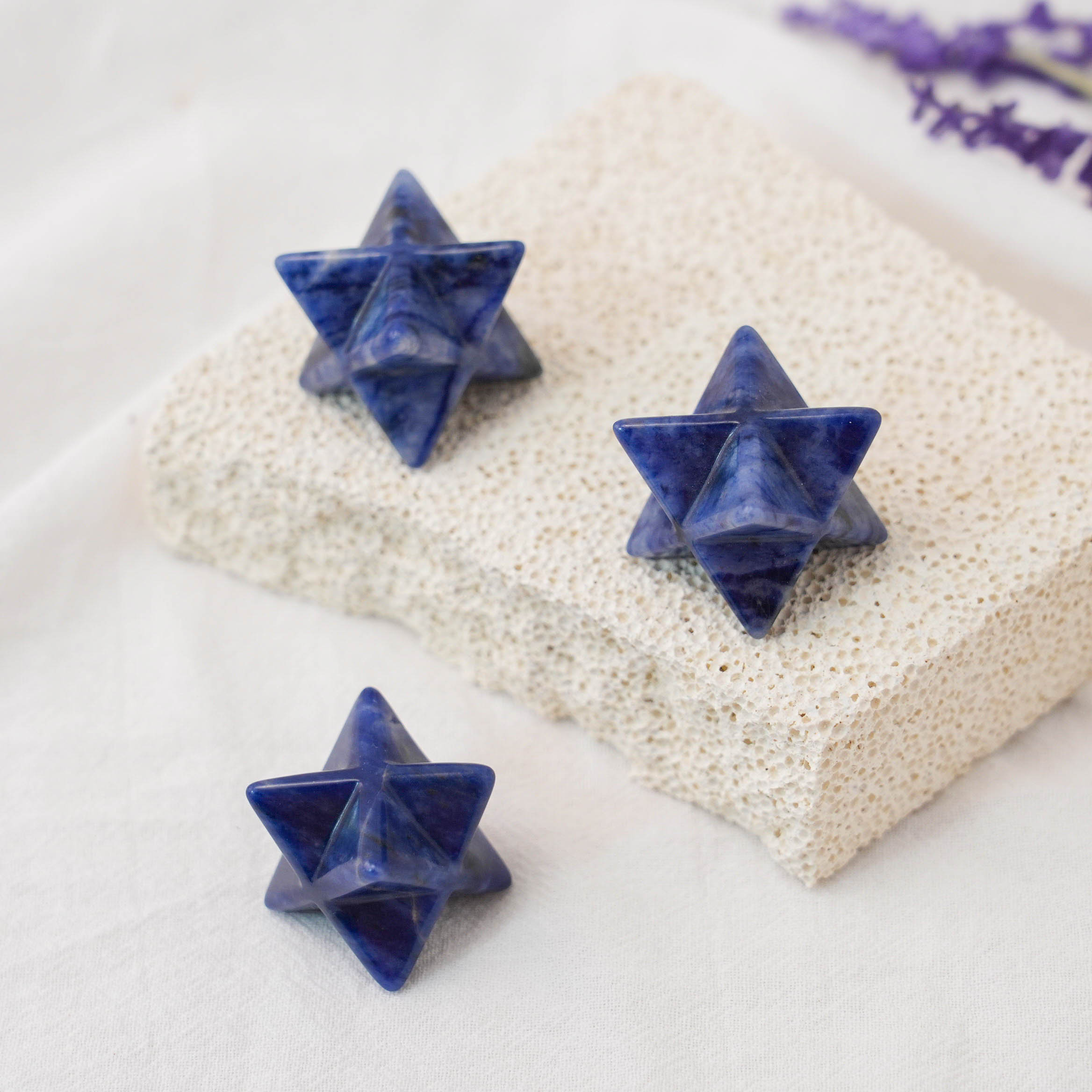 Sodalite Merkaba Pendant for Spiritual Connection and Grounding