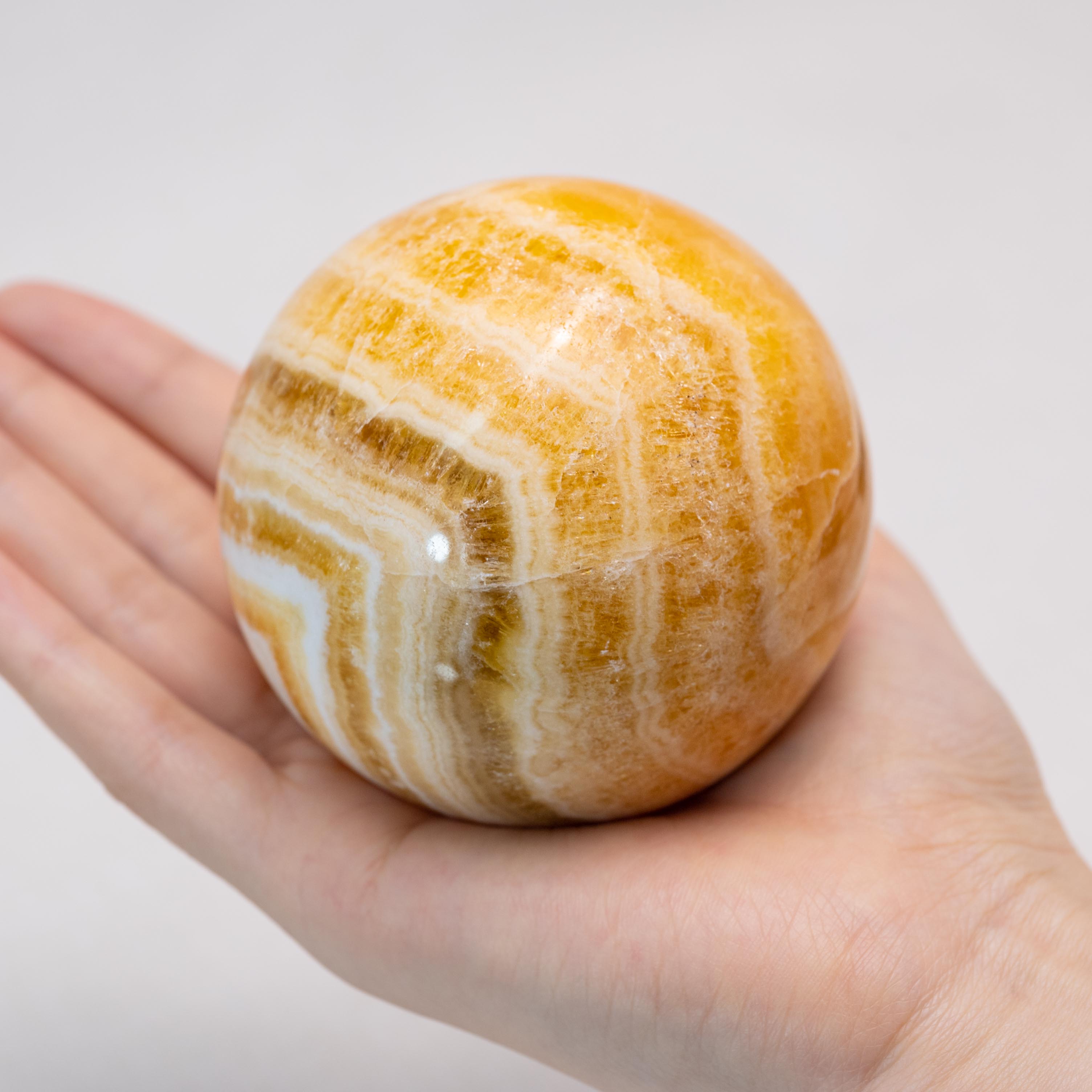 Hand-polished Yellow Calcite Sphere for energy boost
