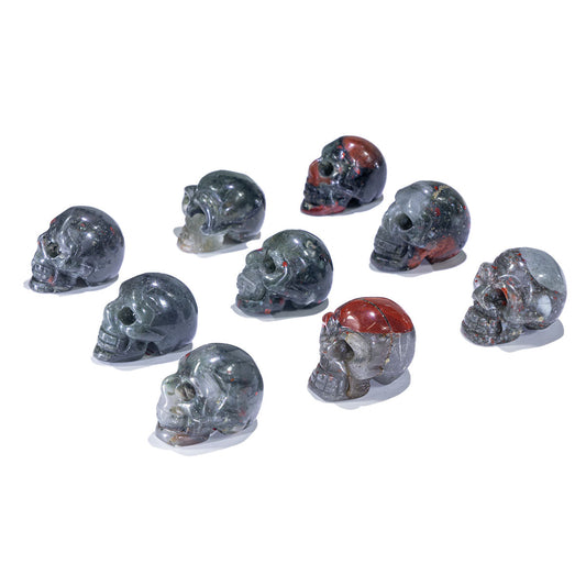 1-Inch Blood Stone Skull In Bulk