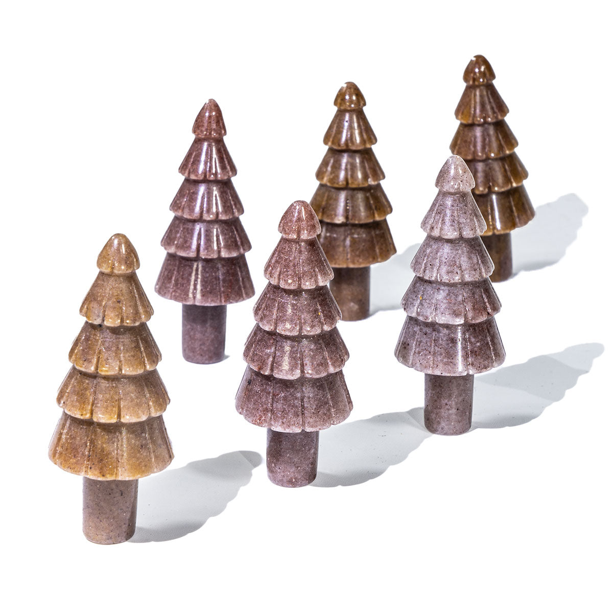 2-Inch Strawberry Quartz Christmas Tree In Bulk