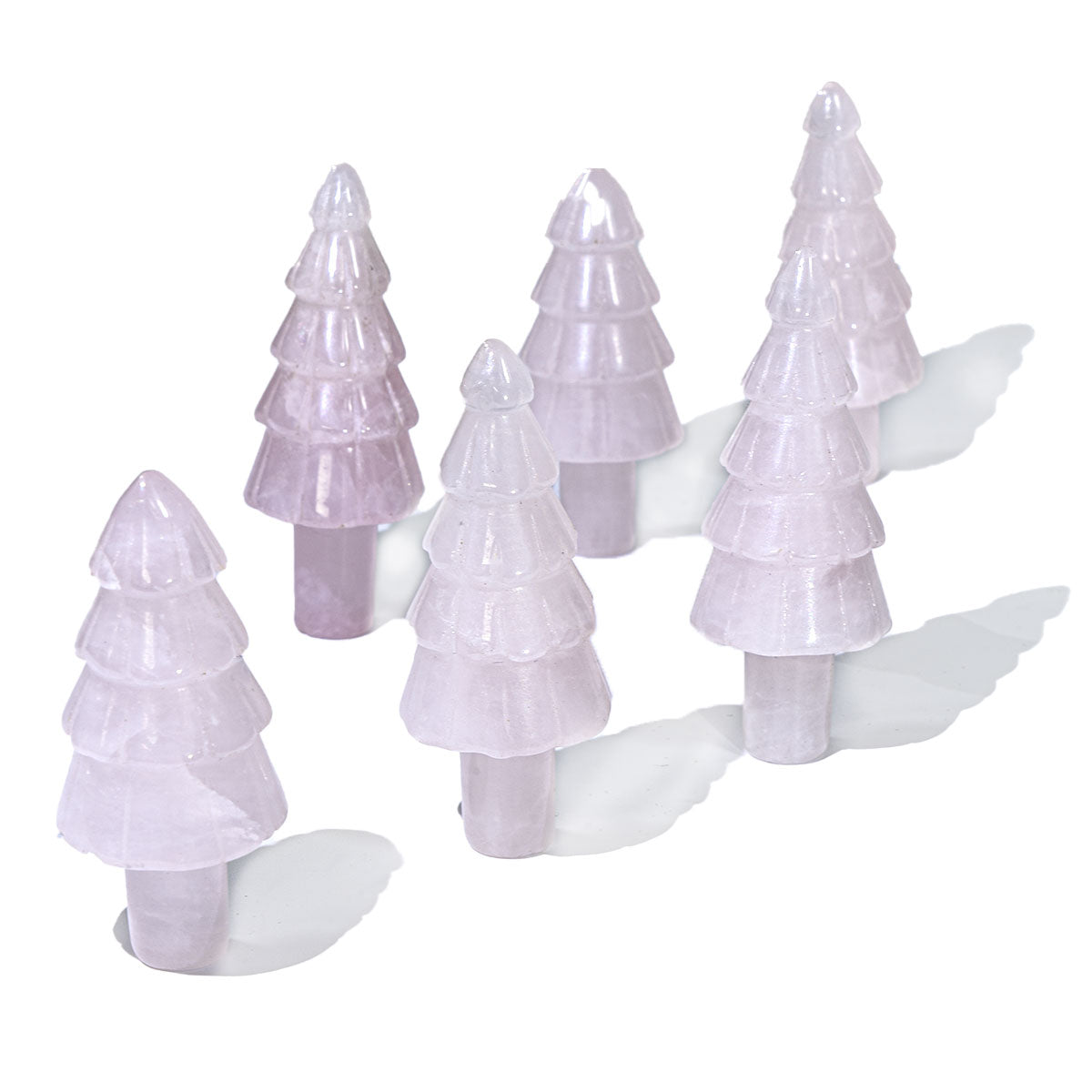 2-Inch Rose Quartz Christmas Tree In Bulk