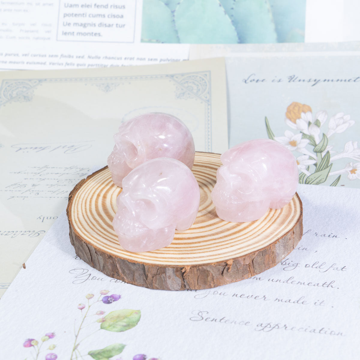 1.5-Inch Rose Quartz Skull In Bulk