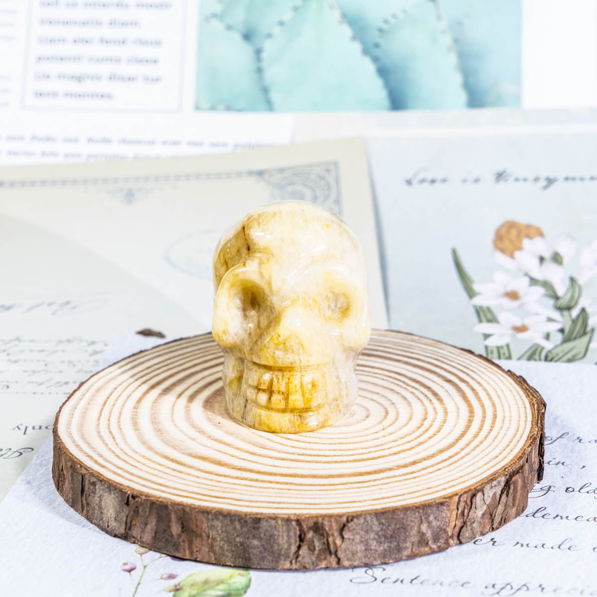 2-Inch Yellow Jade Skull In Bulk