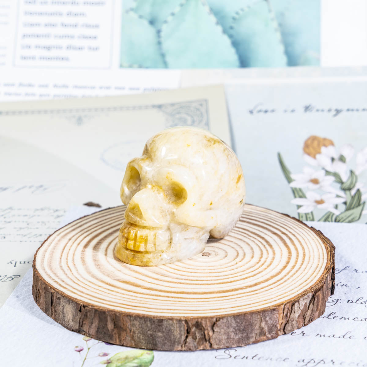 2-Inch Yellow Jade Skull In Bulk