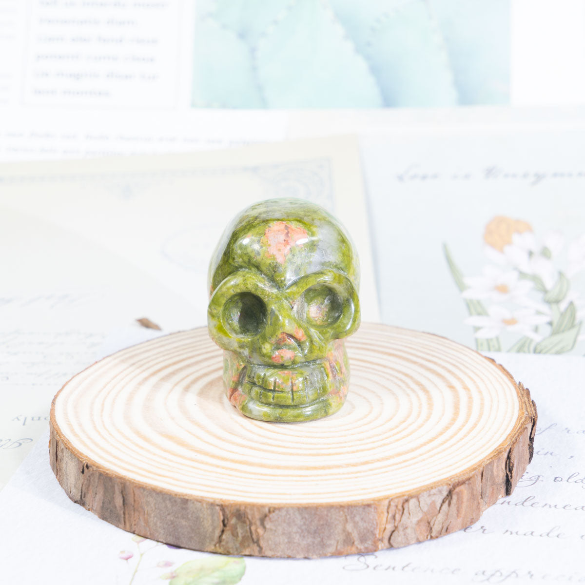 2-Inch Unakite Skull In Bulk