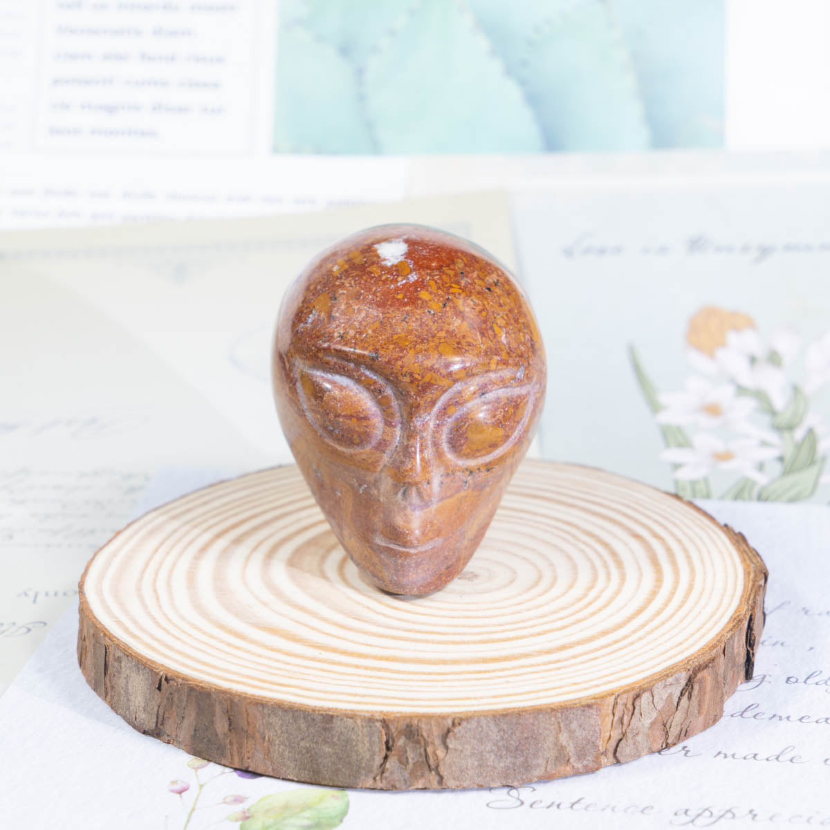 2-Inch Picture Jasper Alien Skull In Bulk