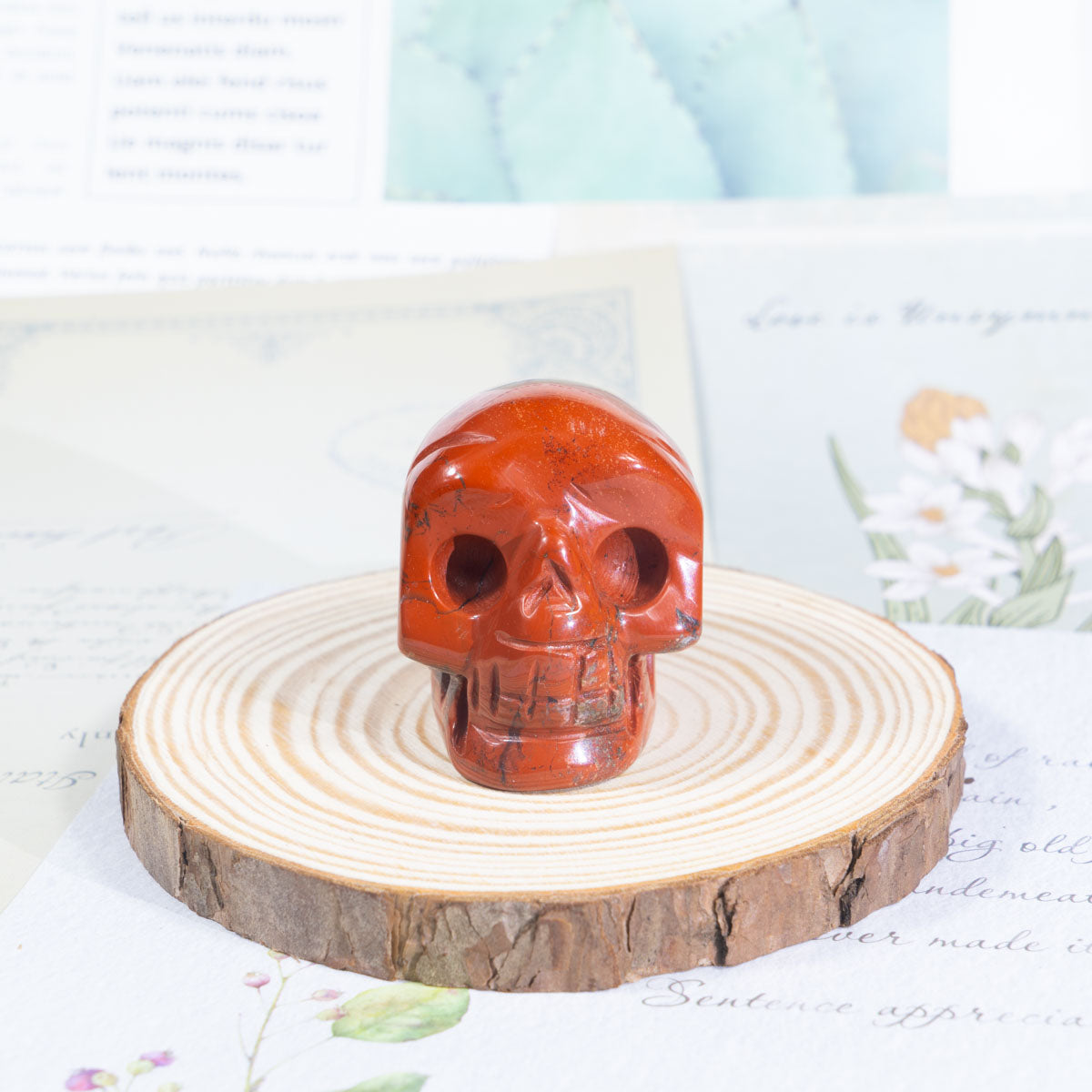 Calavera de jaspe rojo de 2 pulgadas a granel