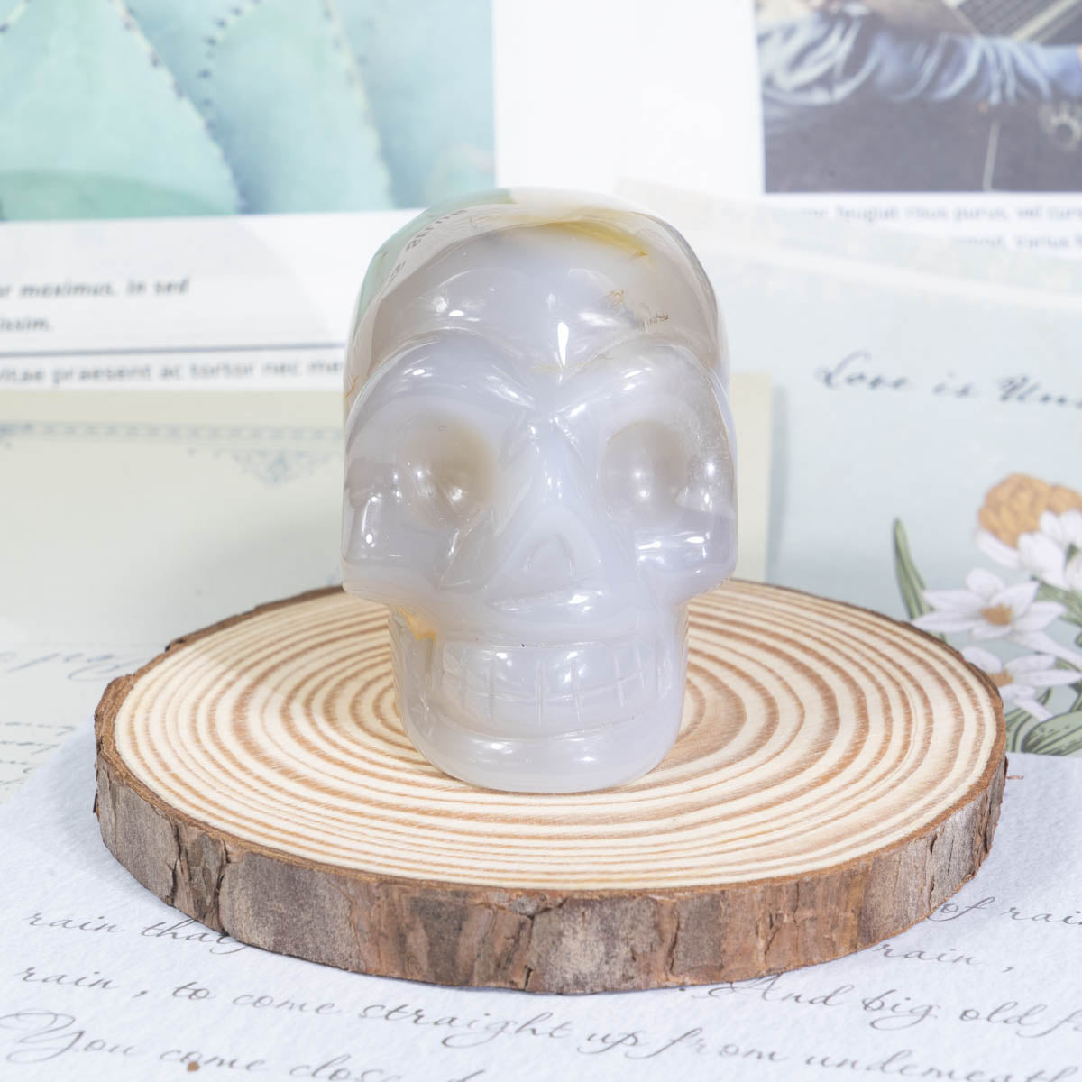 3-Inch Grey Agate Skull In Bulk