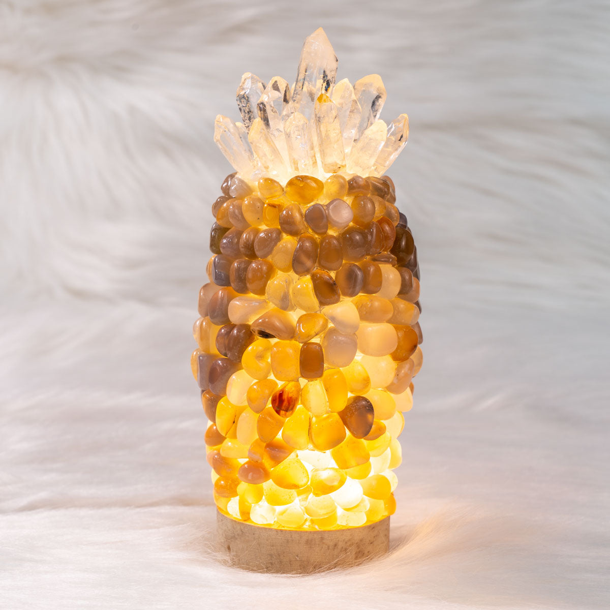 Grey Agate Chips Pineapple  Lamp In Bulk