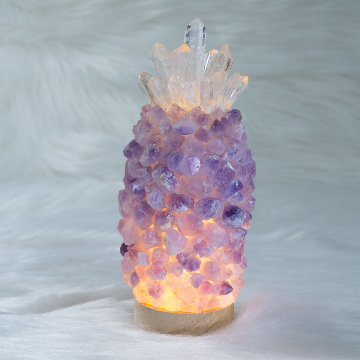 Amethyst Chips Pineapple  Lamp In Bulk