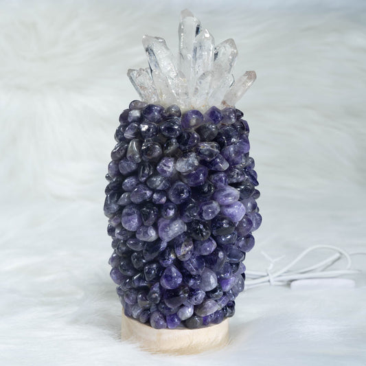 Dream Amethyst Chips Pineapple  Lamp In Bulk