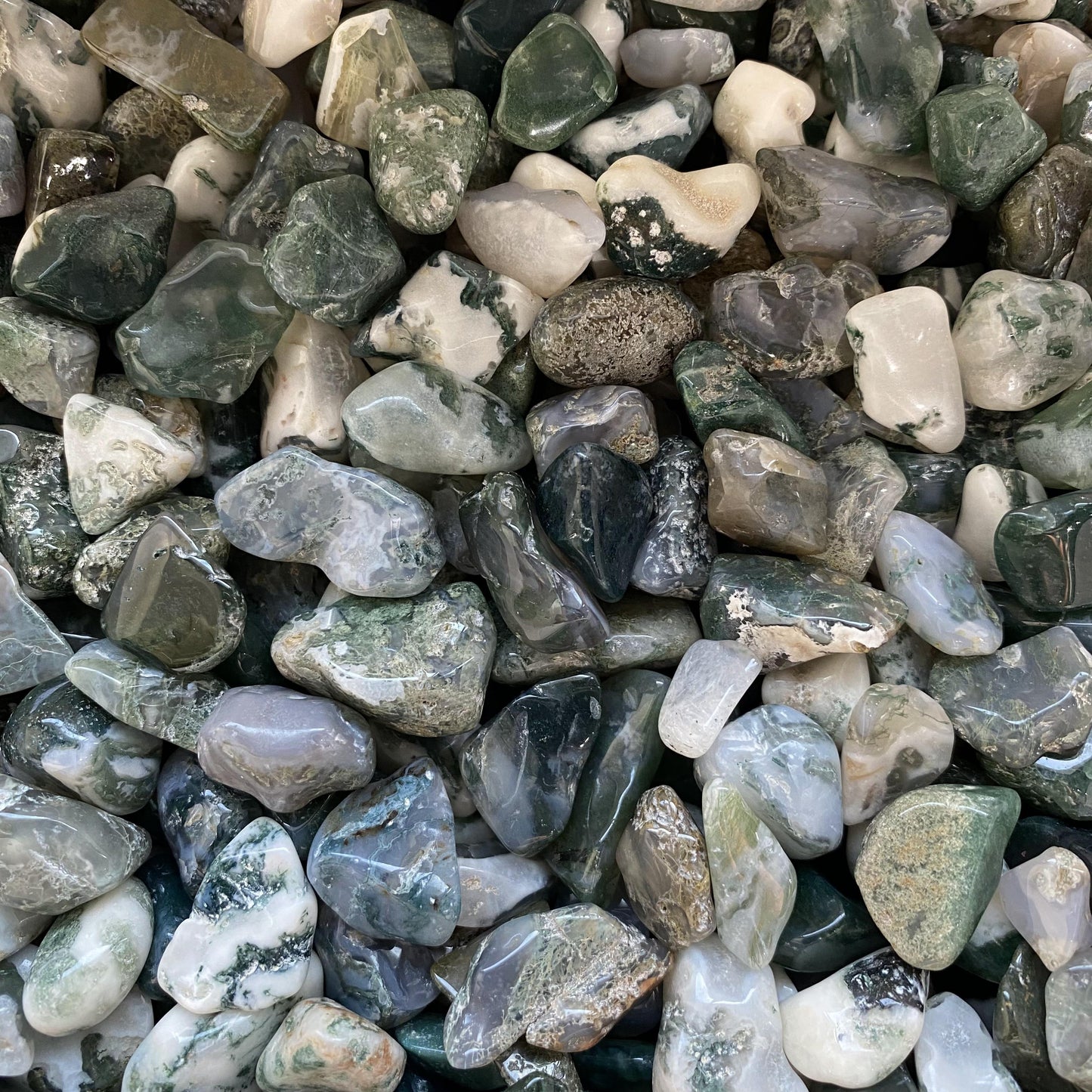 1.5-2.5cm Moss Agate Crushed Stones In Bulk