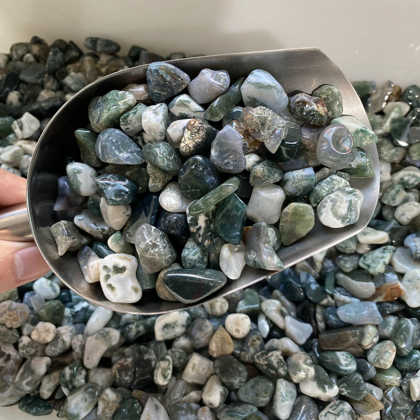 1.5-2.5cm Moss Agate Crushed Stones In Bulk