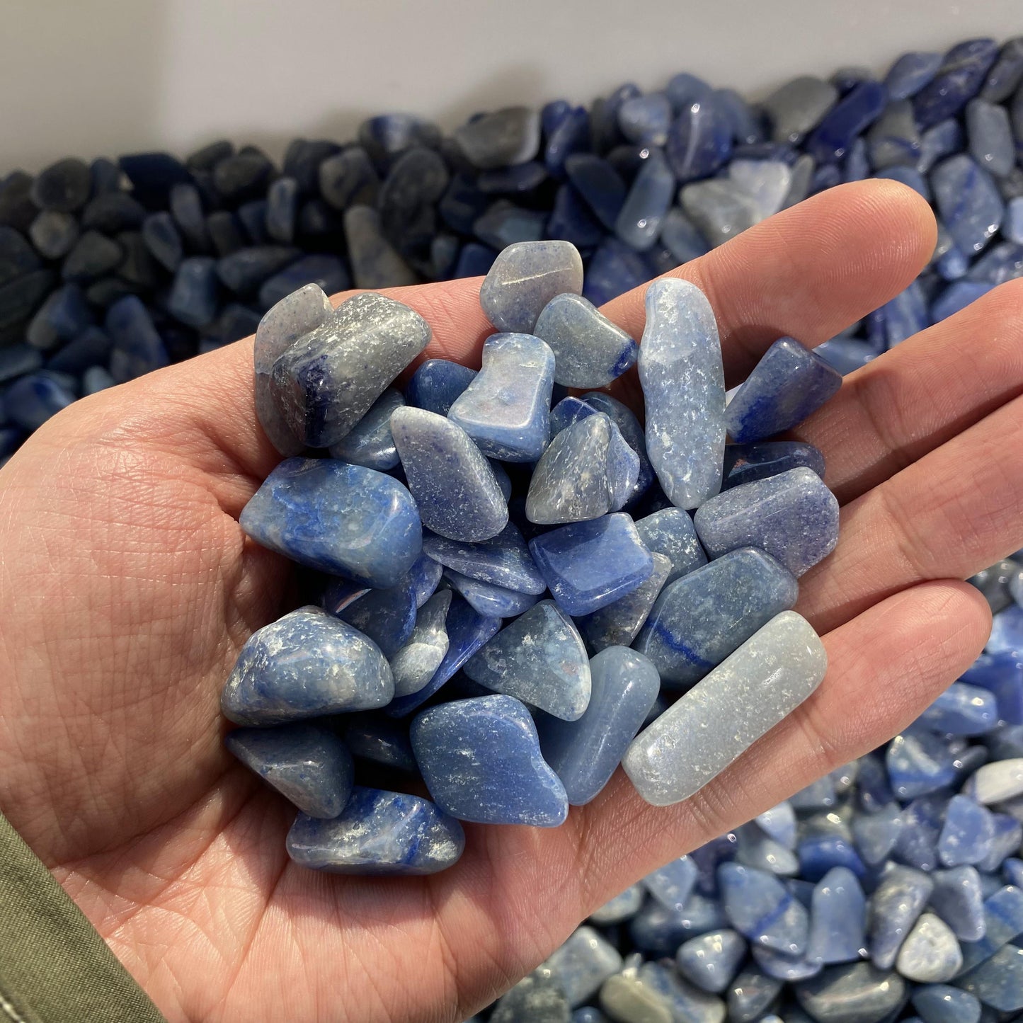 1.5-2.5cm Blue Aventurine Crushed Stones In Bulk