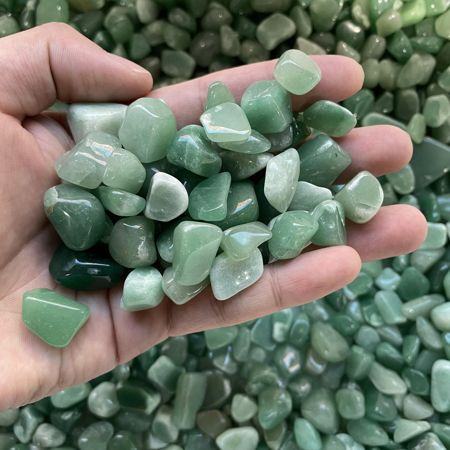 1.5-2.5cm Green Aventurine Crushed Stones In Bulk