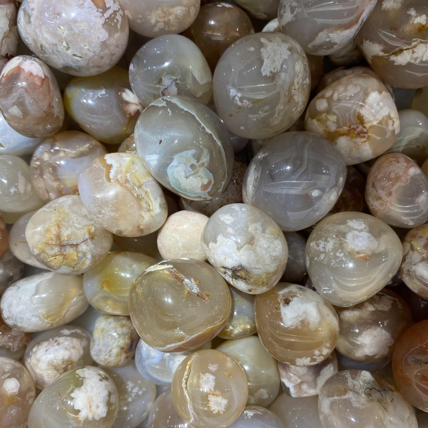 Flower Agate Tumbled Stones In Bulk