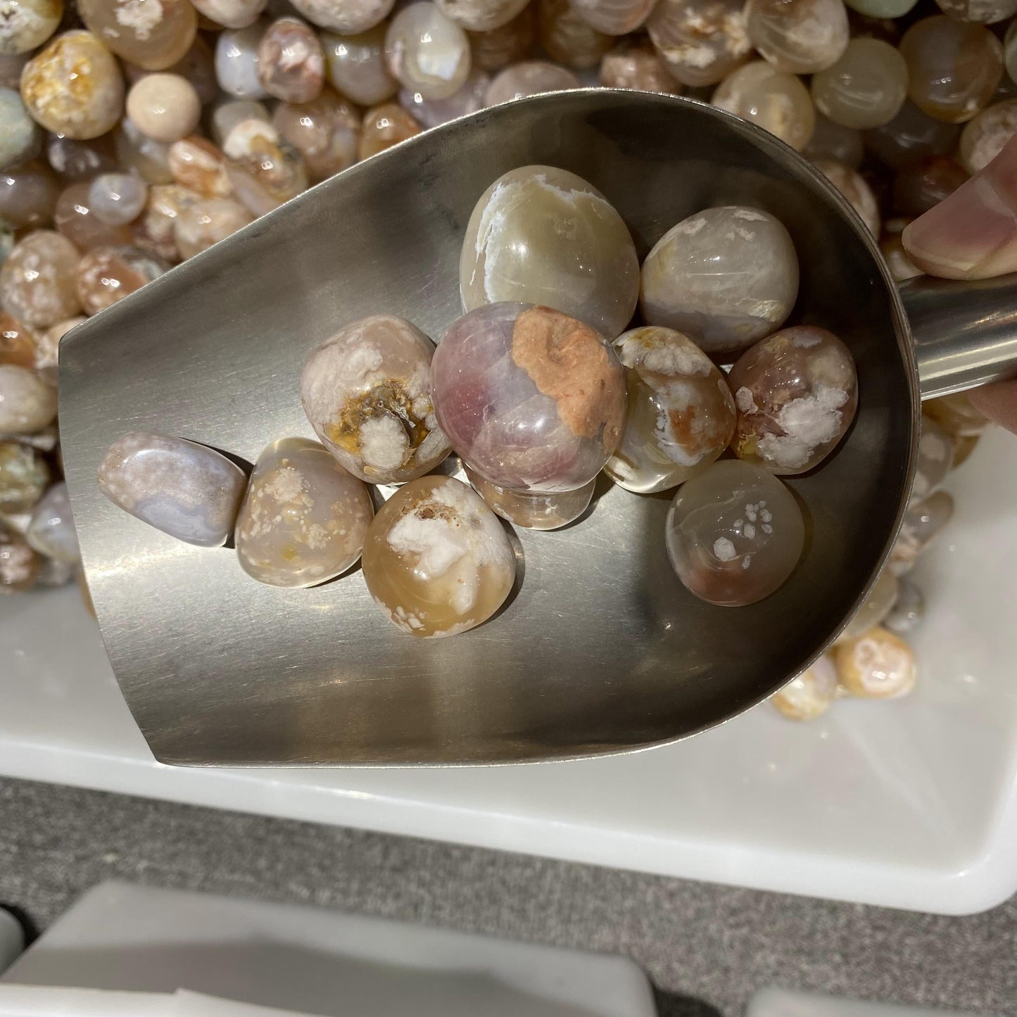 Flower Agate Tumbled Stones In Bulk