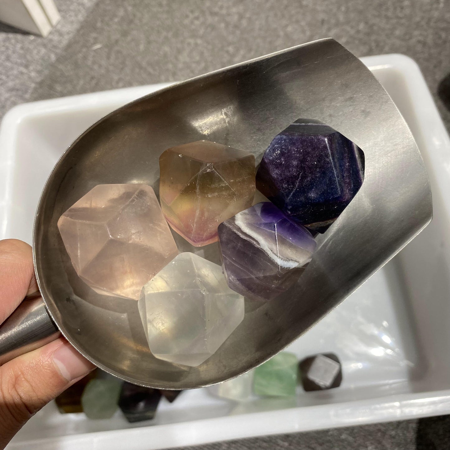 Fluorite Polyhedron Tumbled Stones In Bulk