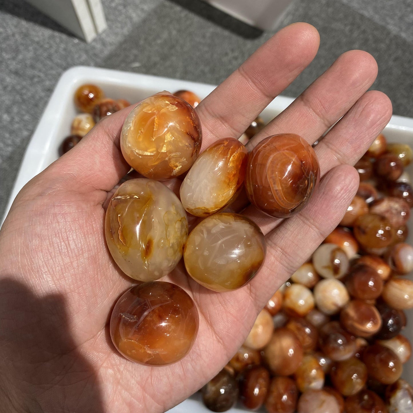 Carnelian Tumbled Stones In Bulk