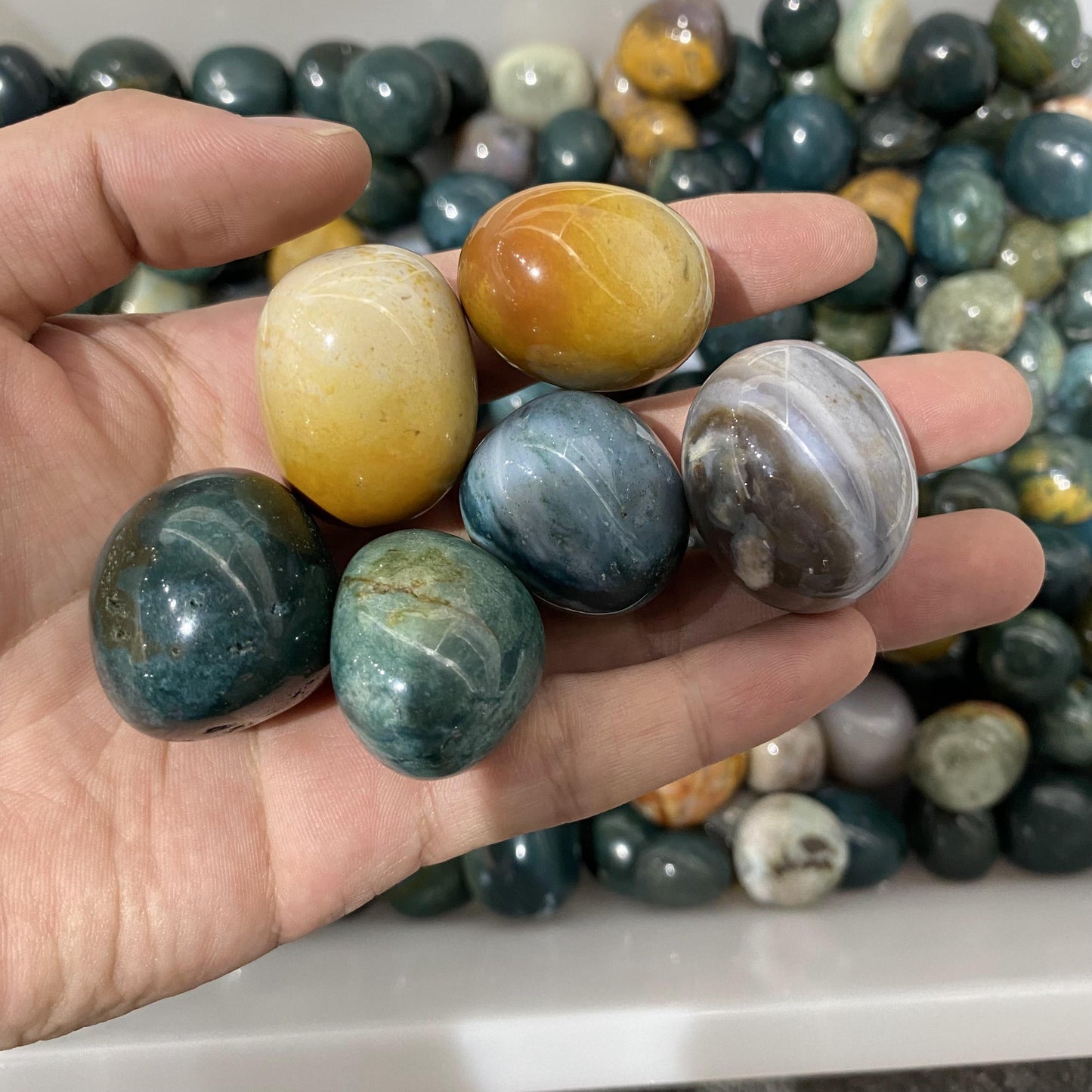 Ocean Jasper Tumbled Stones In Bulk