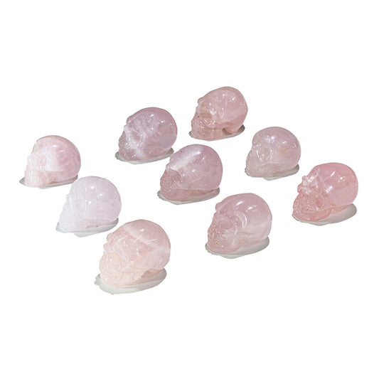 1-Inch Rose Quartz Skull In Bulk