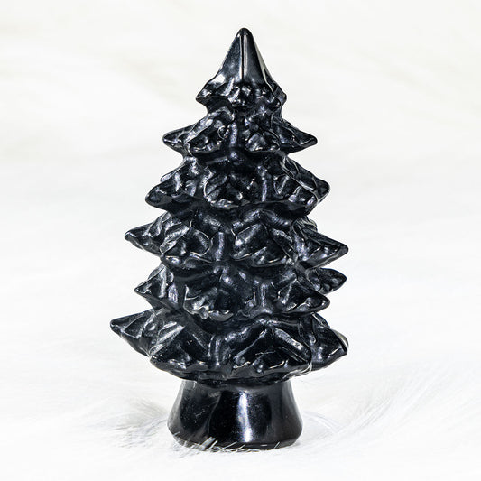 3.5-Inch Black Obsidian Christmas Tree In Bulk