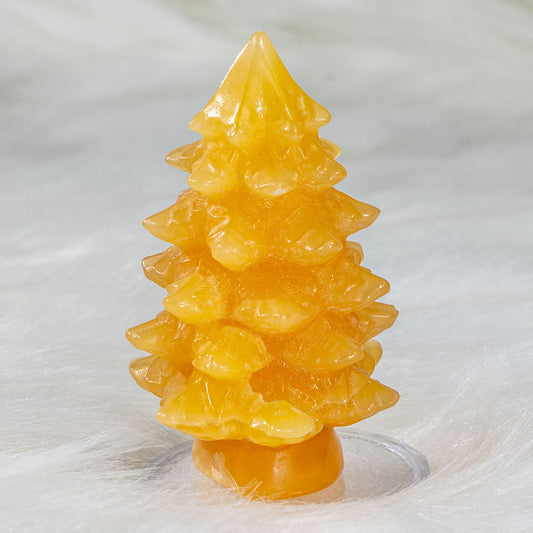 3.5-Inch Yellow Calcite Christmas Tree In Bulk