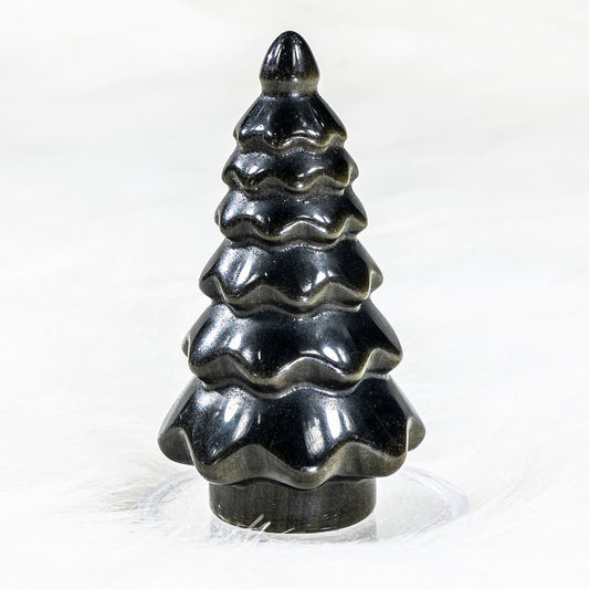 3.5-Inch Golden Obsidian Christmas Tree In Bulk