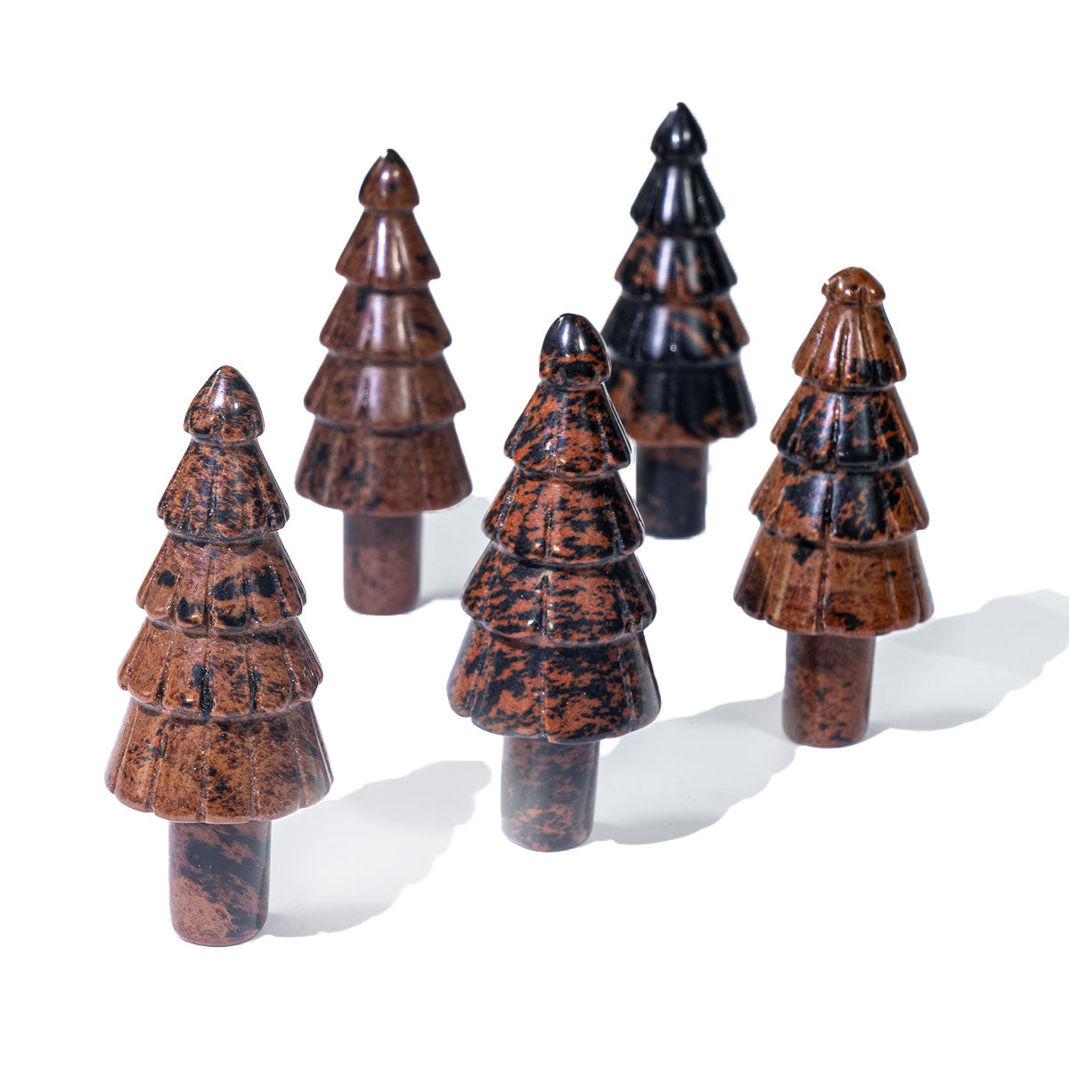 2-Inch Red Obsidian Christmas Tree In Bulk