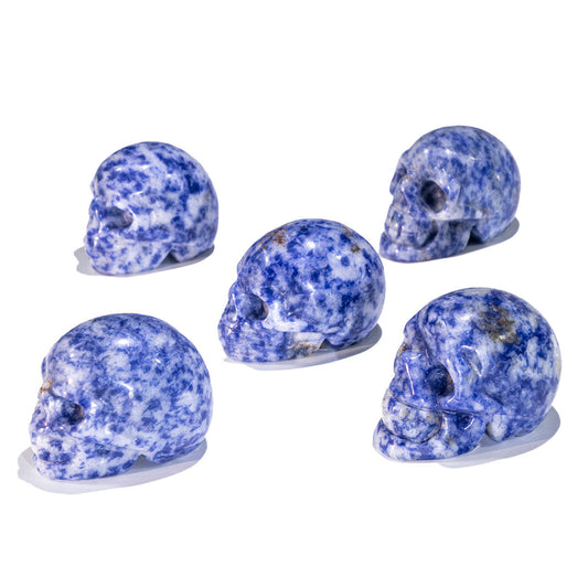 1.5-Inch Blue Spot Stone Skull In Bulk