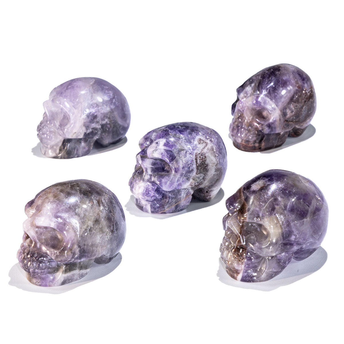 Calavera de amatista de ensueño de 1,5 pulgadas a granel