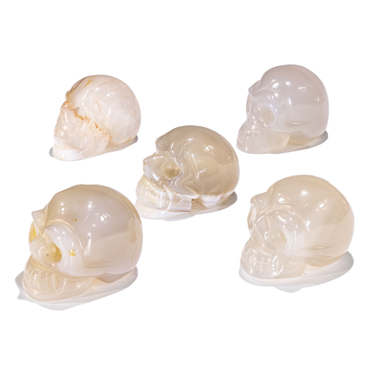 1.5-Inch Grey Agate Skull In Bulk