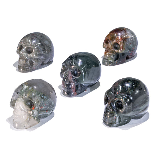 1.5-Inch Blood Stone Skull In Bulk
