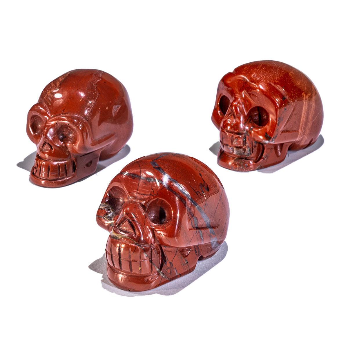 Calavera de jaspe rojo de 2 pulgadas a granel