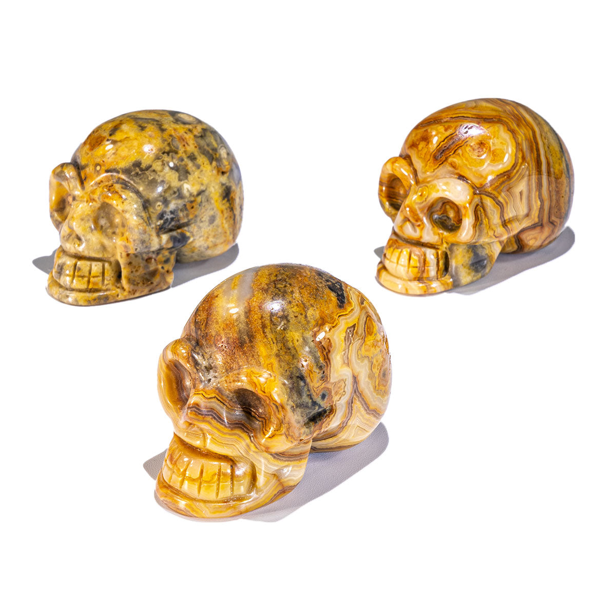 2-Inch Crazy Agate Skull In Bulk