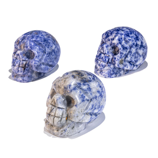 2-Inch Blue Spot Stone Skull In Bulk