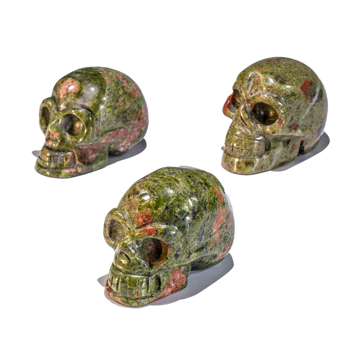 2-Inch Unakite Skull In Bulk