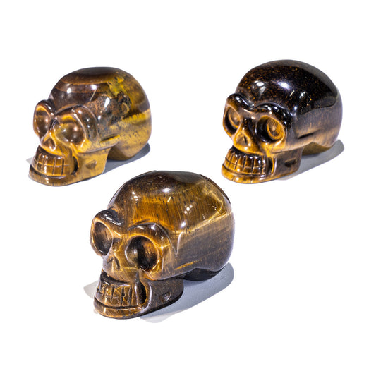 2-Inch Tiger Eye Stone Skull In Bulk