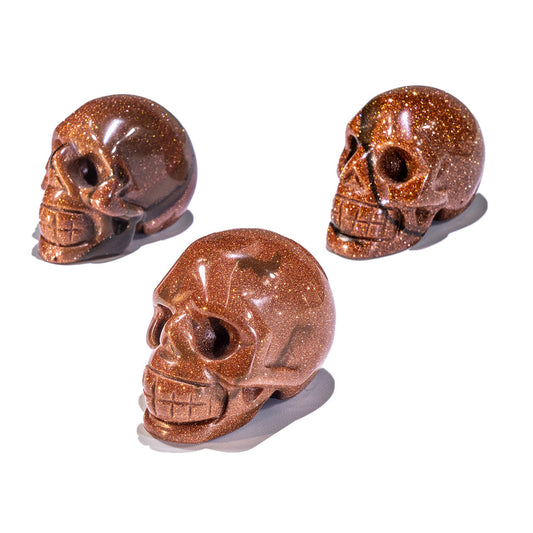 2-Inch Gold Sand Stone Skull In Bulk