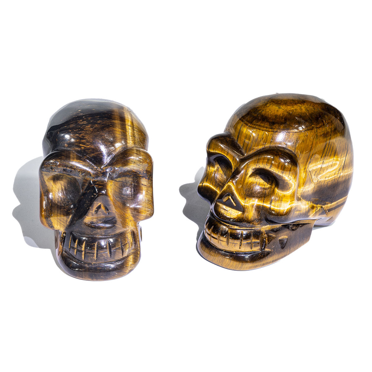 3-Inch Tiger Eye Stone Skull In Bulk