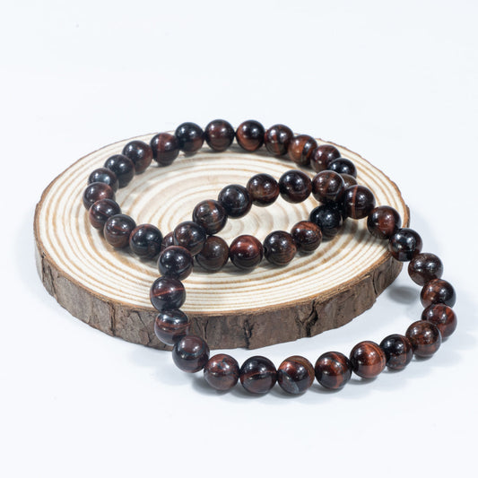 8mm/12mm Natural Red Tiger Eye Stone Bracelet Wholesale