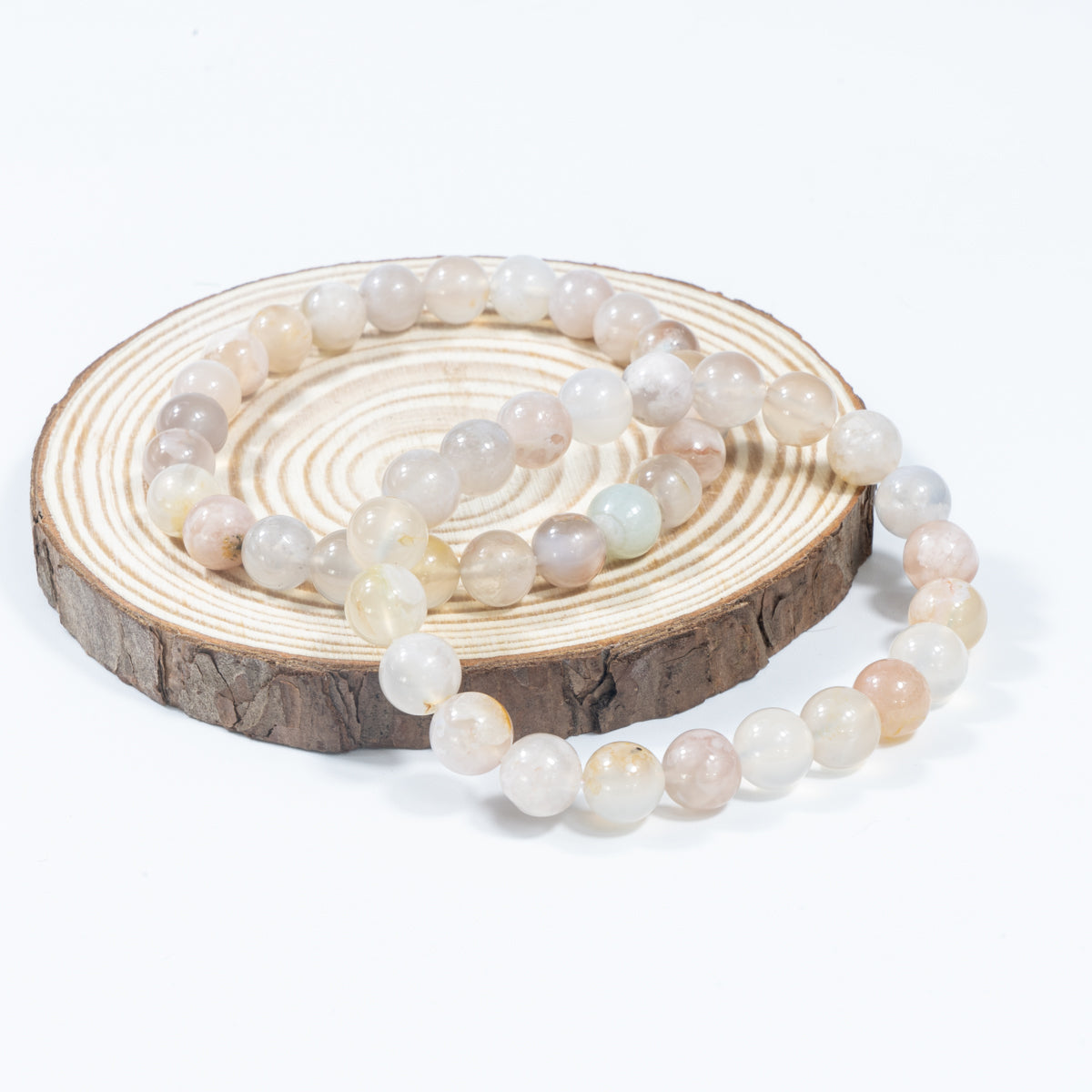 8mm Natural Flower Agate Bracelet Wholesale