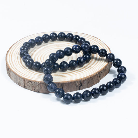 8mm/12mm Natural Blue Sand Stone Bracelet Wholesale