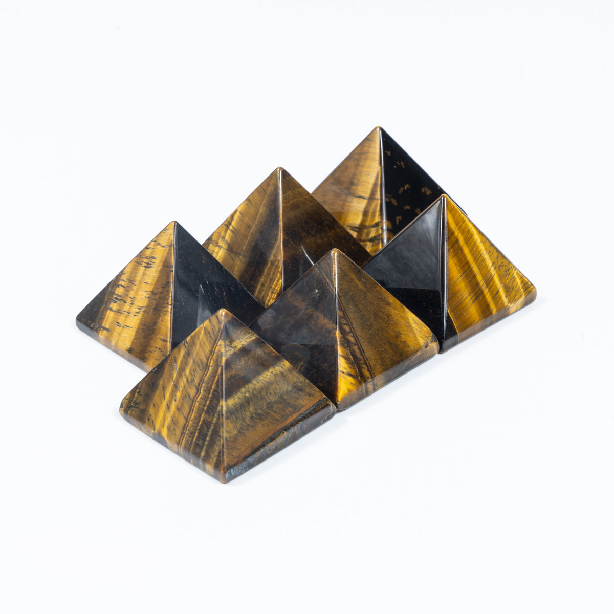 3cm Tiger Eye Stone Pyramid In Bulk