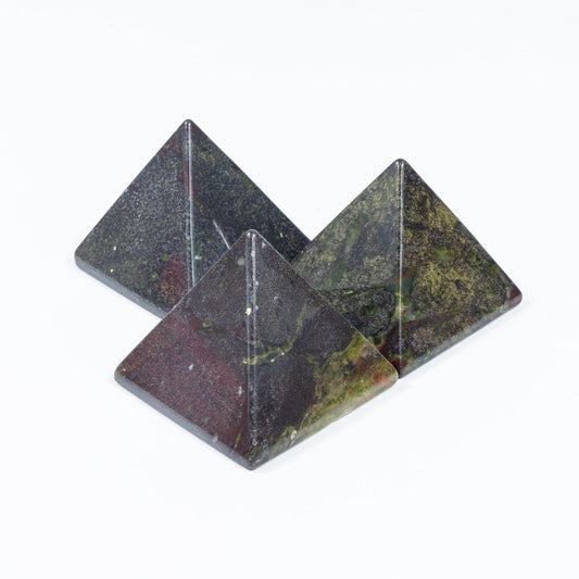 4cm Dragon Blood Stone Pyramid In Bulk