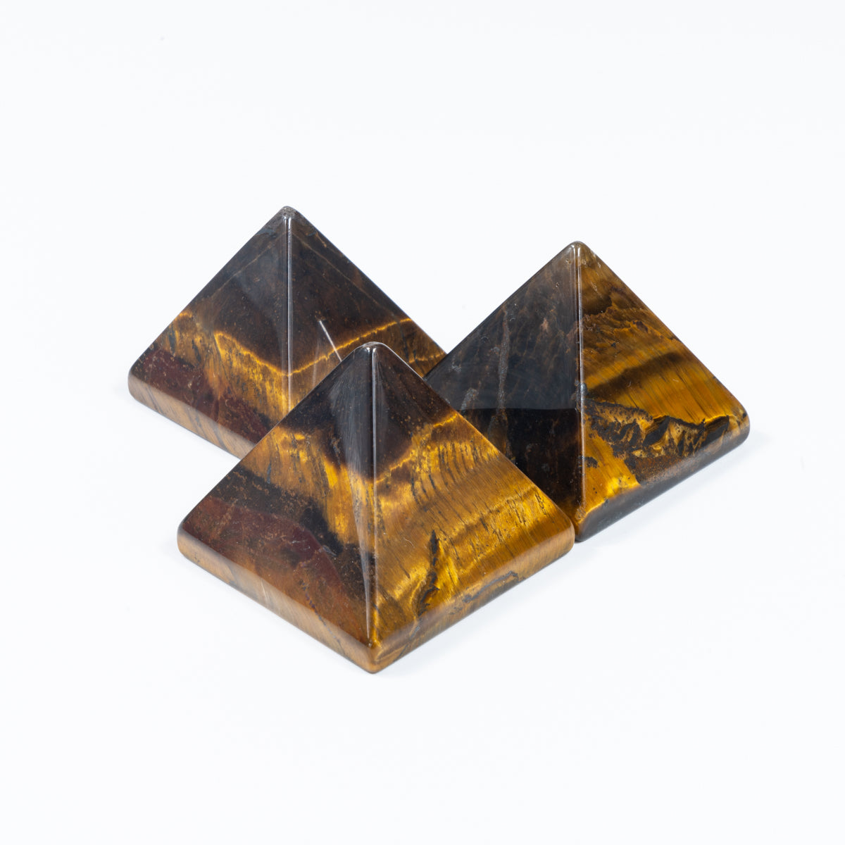 4cm Tiger Eye Stone Pyramid In Bulk